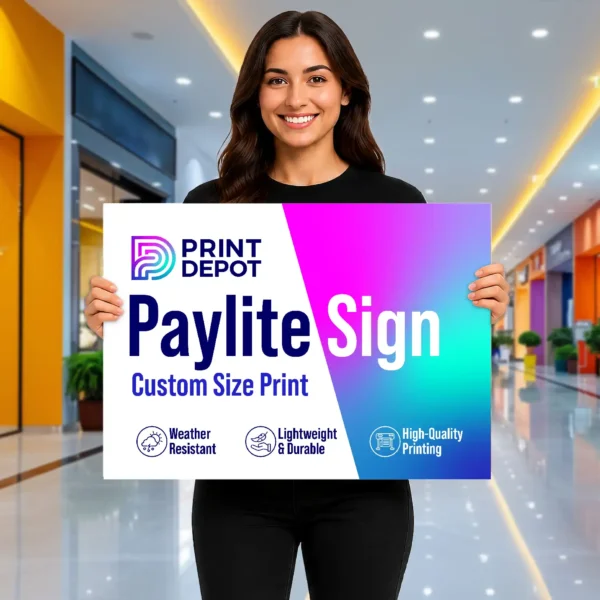 Print Depot Custom Paylite signs printed in NZ for indoor and outdoor advertising