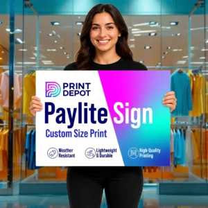 Print Depot Custom Paylite signage for retail displays and promotions