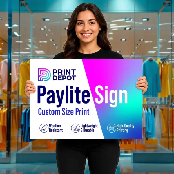 Print Depot Custom Paylite signage for retail displays and promotions